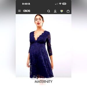 Flounce London Maternity Lace dress